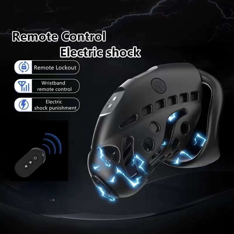 Wireless Remote Control Electric Shock Chastity Cage cellmatecage Wireless Remote Control Electric Shock Chastity Cage cellmatecage